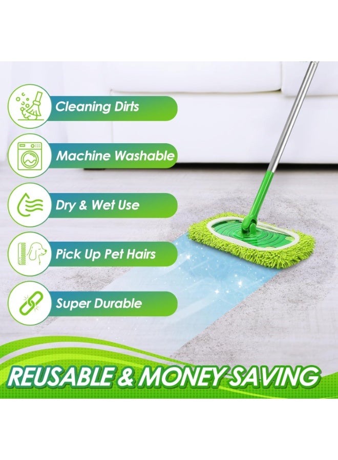 LYNLYN 3-Pack Reusable Microfiber Mop Pads Compatible with Swiffer Sweeper, Wet and Dry Refills for Hardwood and Floor Cleaning (Handle Not Included, Green) - Image 5